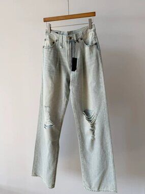 R13 NWOT Distressed Straight Leg Jeans 25